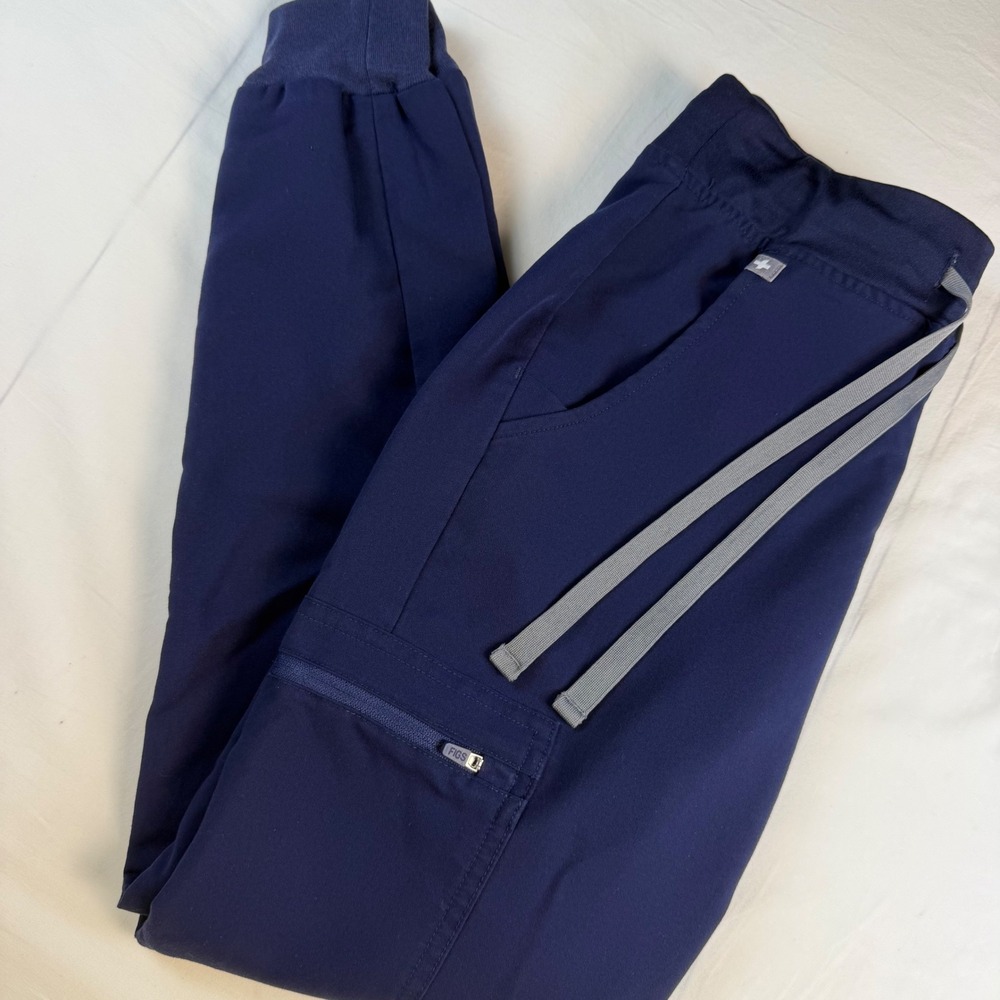 FIGS Zamora Jogger Scrubs Women XXS Navy Blue Technical Collection EUC